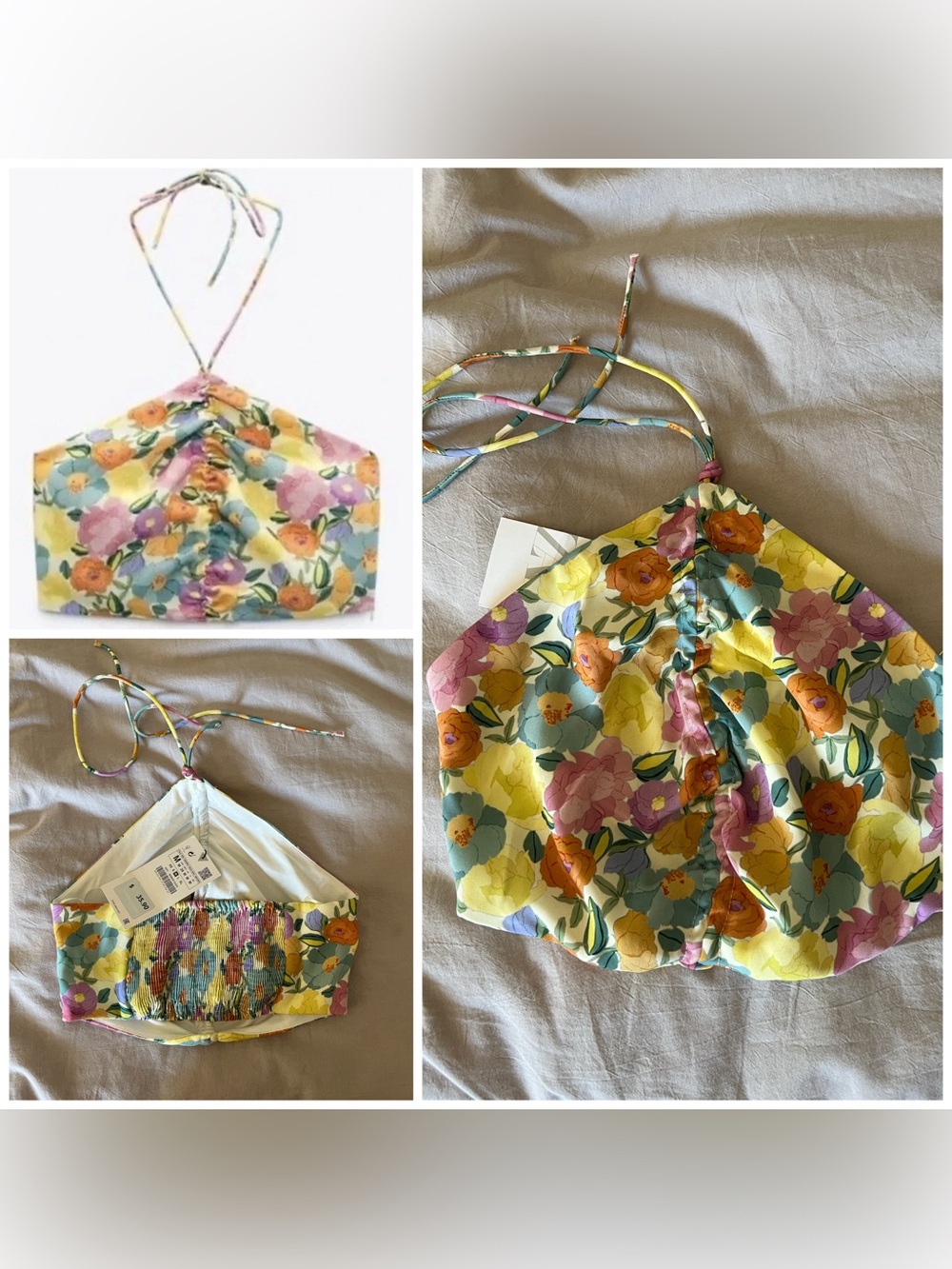 Floral Halter Neck Crop Top
